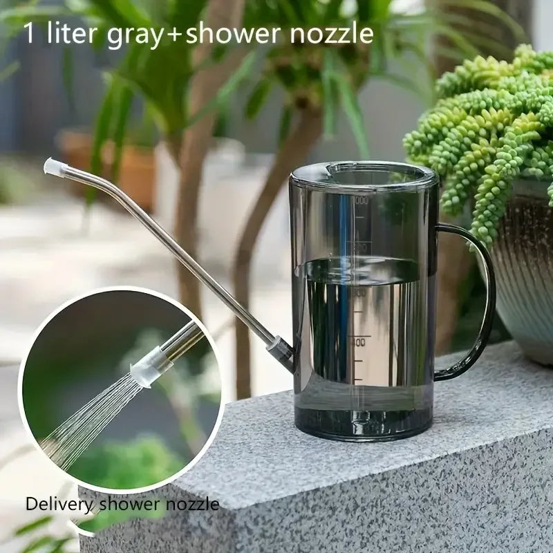 1L Long Spout Watering Can with Gardening Shovel Set, Garden Irrigation Pot for Indoor & Outdoor Plants Flowers Office