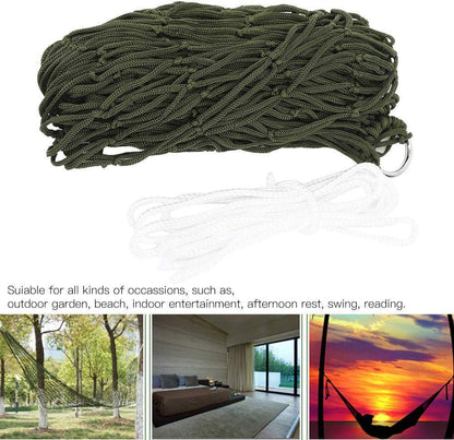 Outdoor Hammock Camping Meshy Rope Sleeping Net Bed Hiking Simple Nylon Hammock