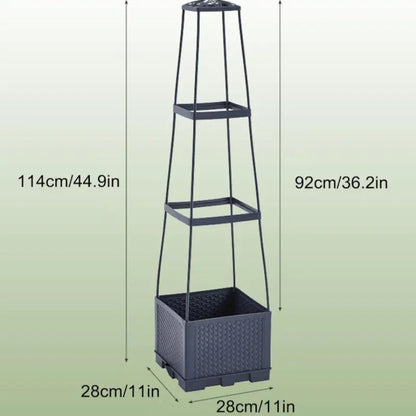 Tomato Planting Box Set, Self-Watering Tomato Cage with Trellis, Garden Obelisk Trellis, Climbing Plants Container, Automatic Plants Watering, Vertical Planter Tower, Garden & Yard Use, Garden Supplies, Indoor/Outdoor, Climbing Vegetable Plant