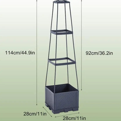Tomato Planting Box Set, Self-Watering Tomato Cage with Trellis, Garden Obelisk Trellis, Climbing Plants Container, Automatic Plants Watering, Vertical Planter Tower, Garden & Yard Use, Garden Supplies, Indoor/Outdoor, Climbing Vegetable Plant