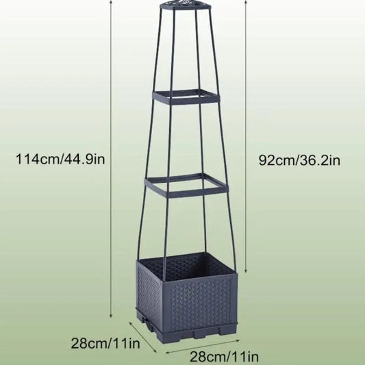 Tomato Planting Box Set, Self-Watering Tomato Cage with Trellis, Garden Obelisk Trellis, Climbing Plants Container, Automatic Plants Watering, Vertical Planter Tower, Garden & Yard Use, Garden Supplies, Indoor/Outdoor, Climbing Vegetable Plant