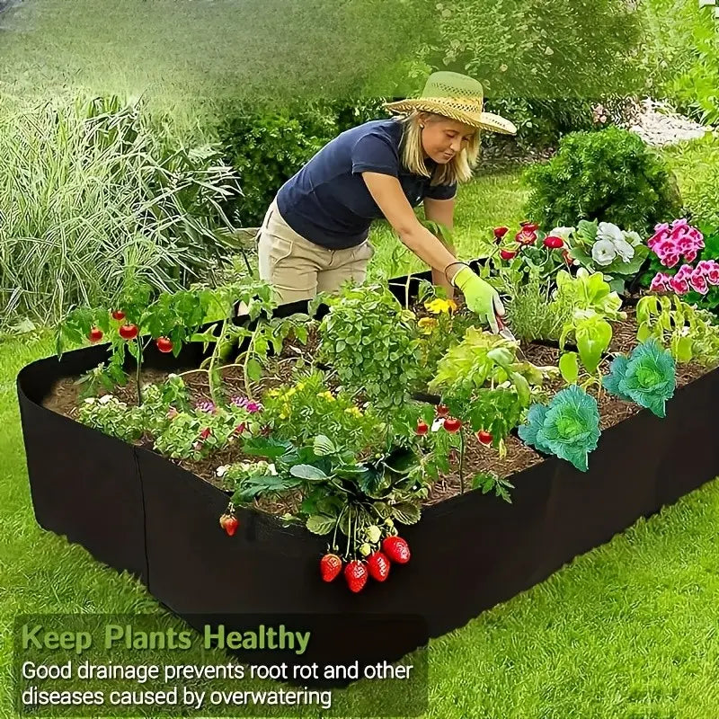 Rectangular Felt Plant Bag, Multi-Compartment Vegetable Growing Pouch, Eight-Hole Felt Planting Bag, Potato Grow Bag, Garden Gardening Supplies, Outdoor Planters #GLOBAL PICKS