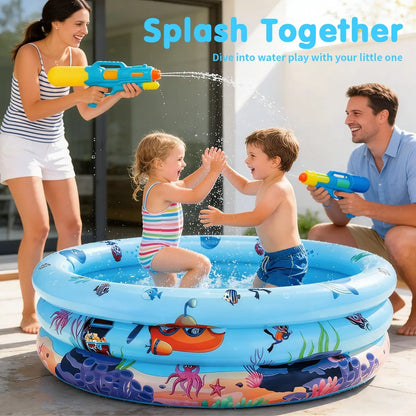 Inflatable Family Swimming Pool with Ocean Animal Design