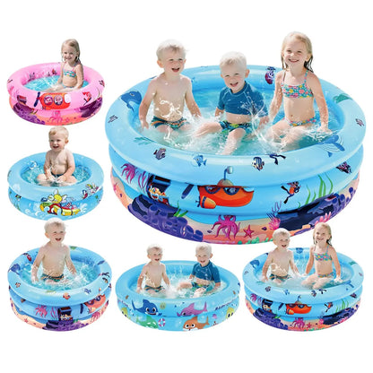Inflatable Family Swimming Pool with Ocean Animal Design