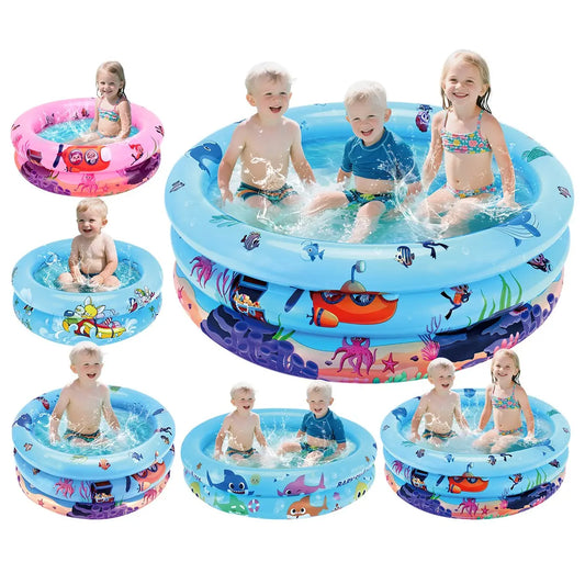 Inflatable Family Swimming Pool with Ocean Animal Design