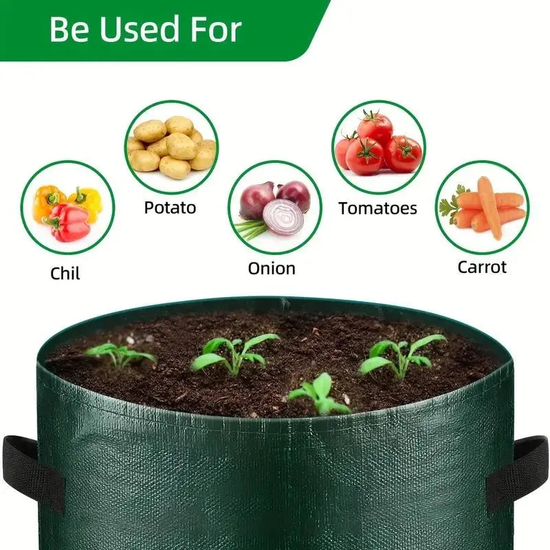 5-Pack Potato Planting Bags, 7/10 Gallon with Lid and Handle, Plant Containers for Potatoes, Flowers, Mushrooms, Tomatoes, Vegetables, Potato Grow Bag