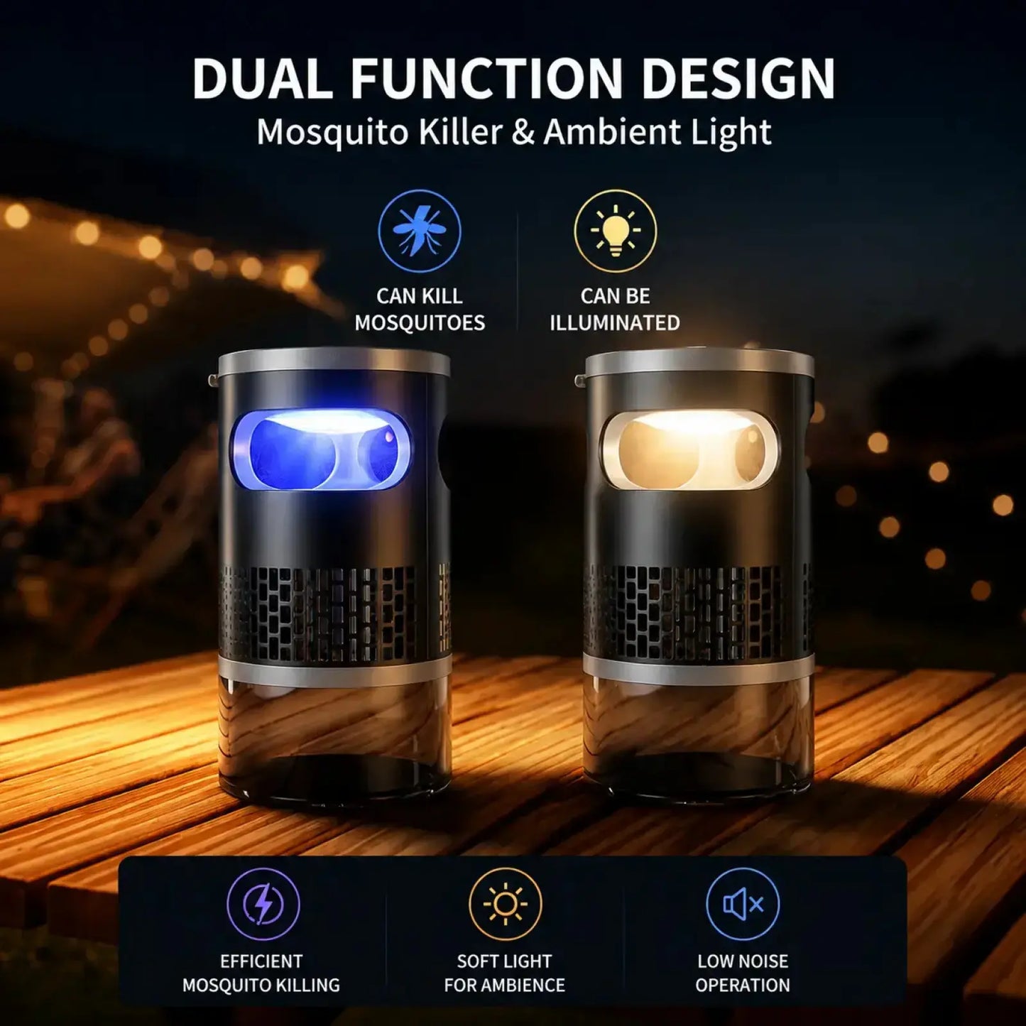 Indoor Insect Trap with UV Light – Quiet Catcher for Mosquitoes, Gnats & Fruit Flies