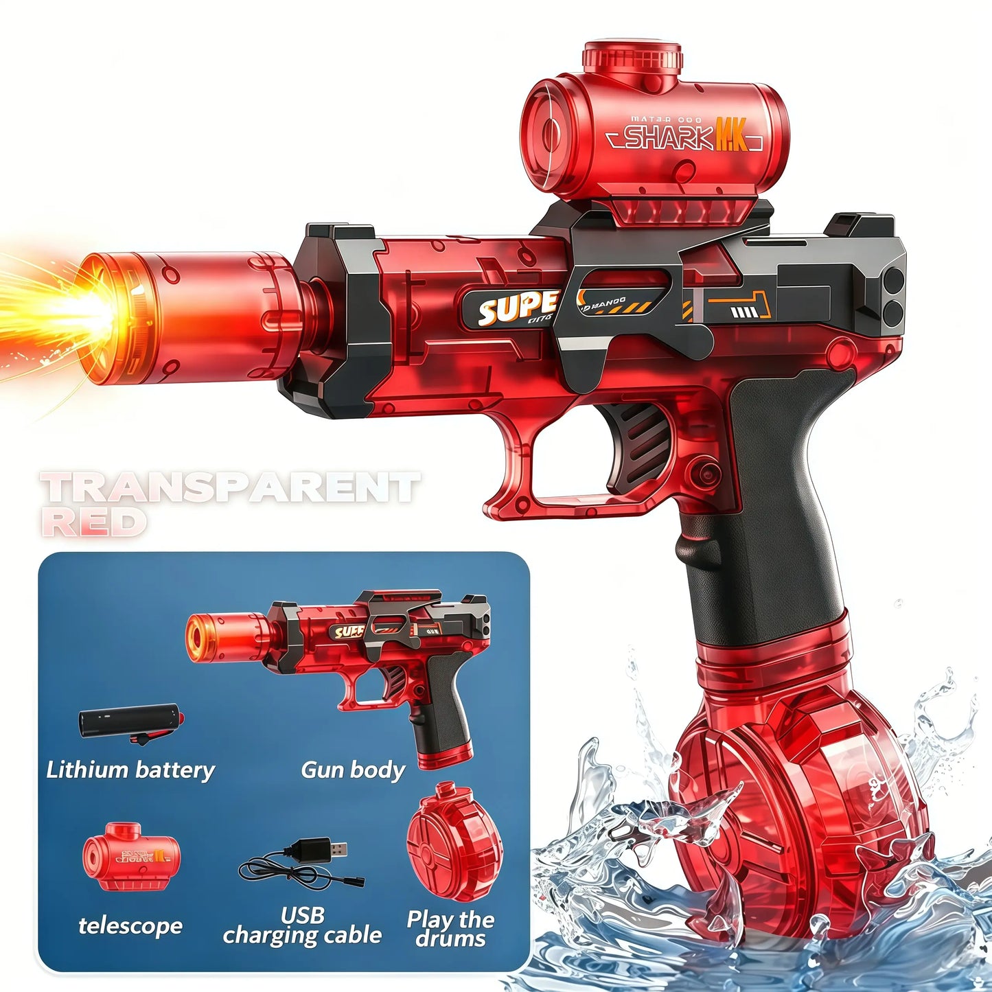LED Electric Water Sprayer Toy – Waterproof Long-Range Summer Blaster