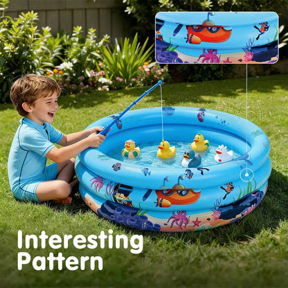 Inflatable Family Swimming Pool with Ocean Animal Design