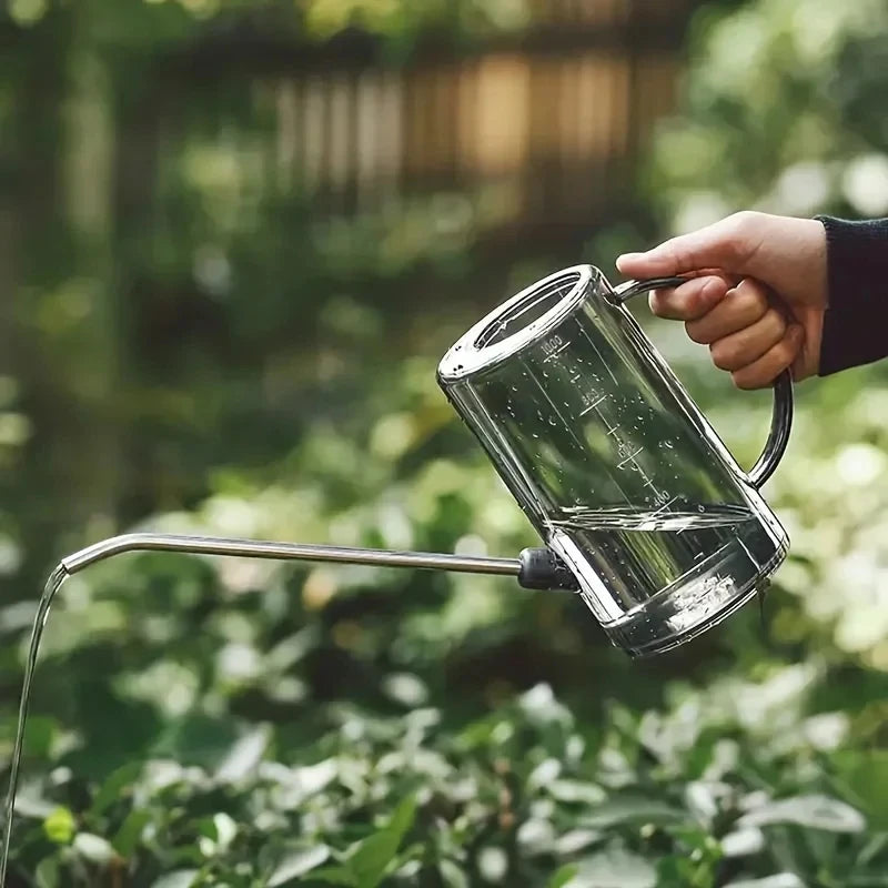 1L Long Spout Watering Can with Gardening Shovel Set, Garden Irrigation Pot for Indoor & Outdoor Plants Flowers Office