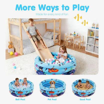 Inflatable Family Swimming Pool with Ocean Animal Design