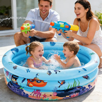 Inflatable Family Swimming Pool with Ocean Animal Design