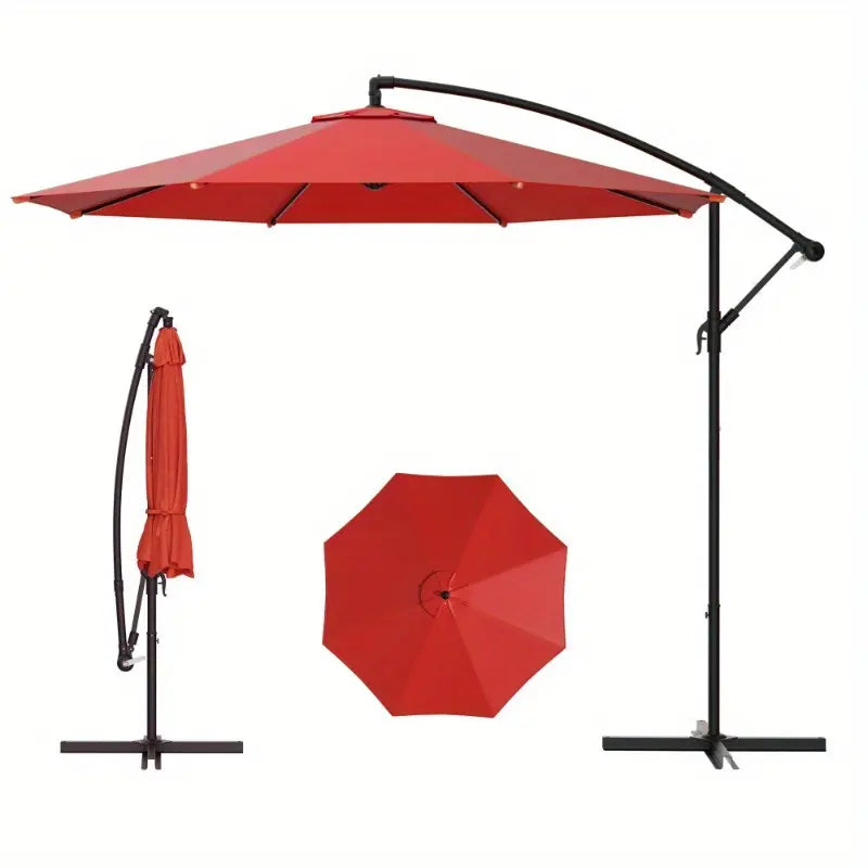 10ft Cantilever Offset Umbrella – UV-Resistant Patio Shade for Garden & Backyard